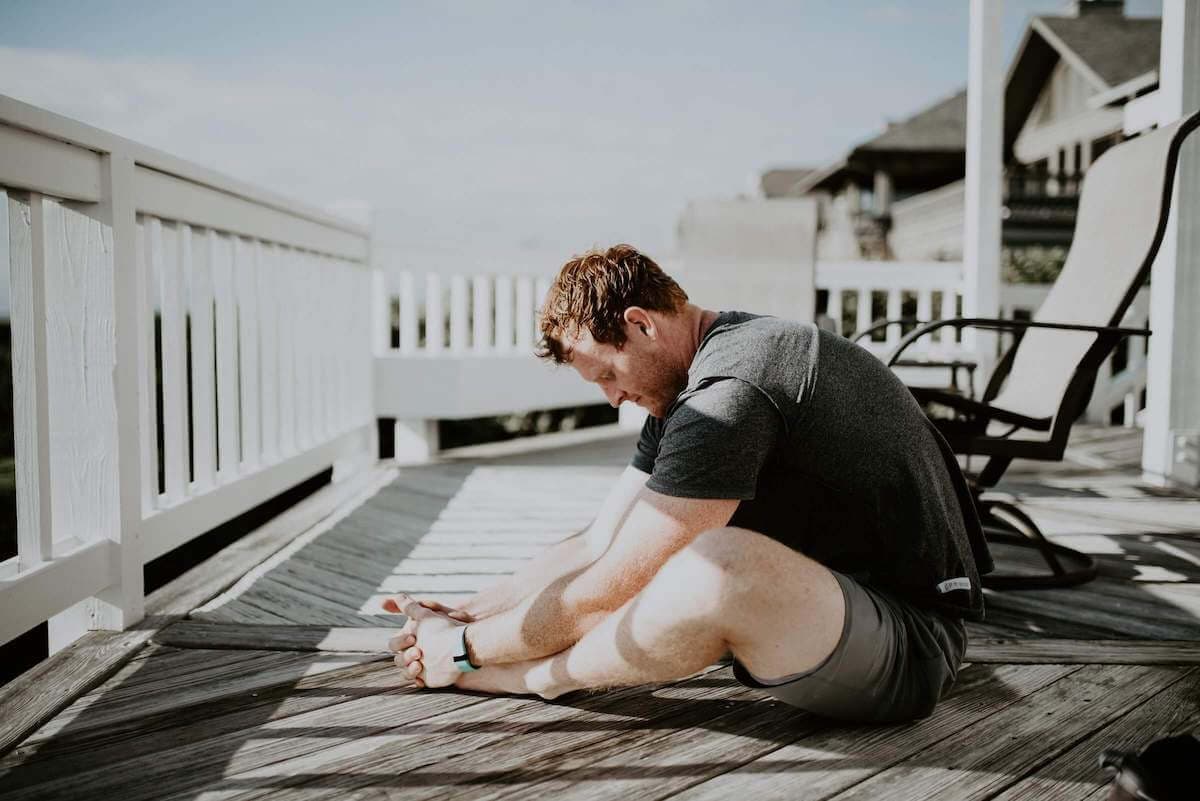 man doing yoga