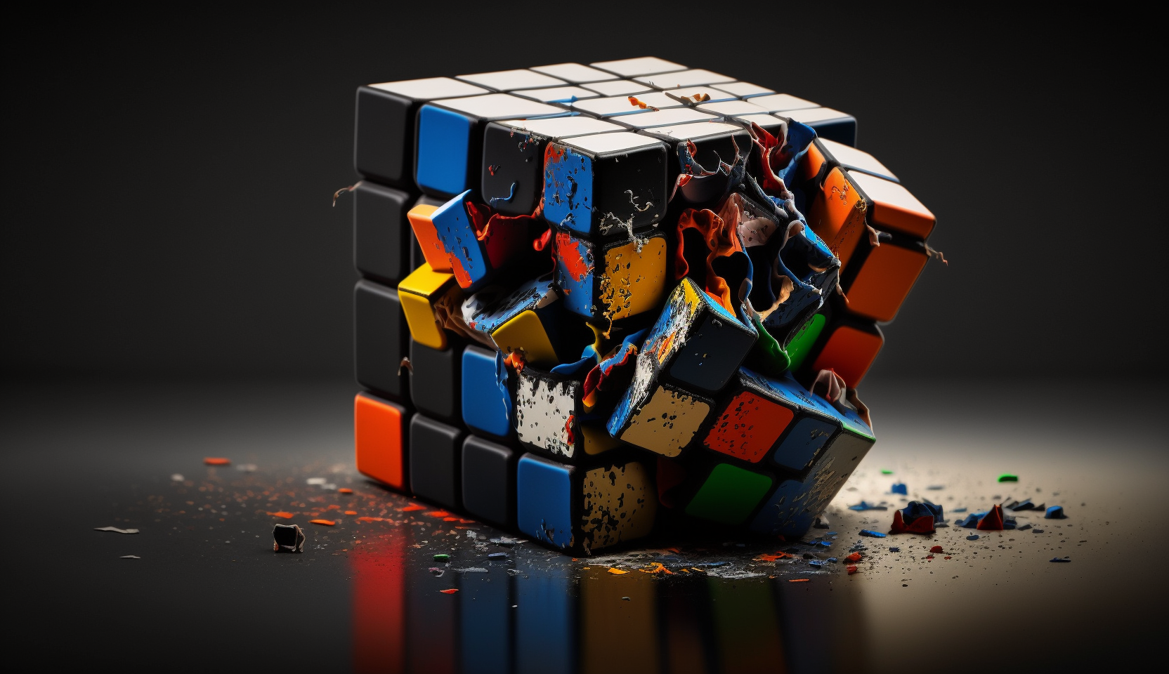 Melting Rubiks Cube